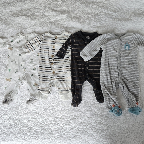 Carter's Baby Unisex Button Footed Sleeper Footies Pajamas 3 Months - Picture 1 of 6
